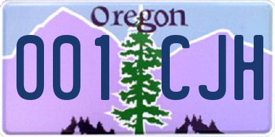 OR license plate 001CJH