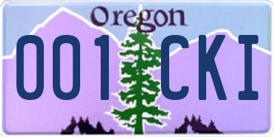 OR license plate 001CKI