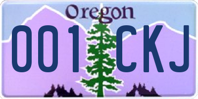 OR license plate 001CKJ