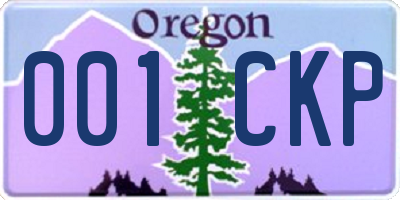 OR license plate 001CKP