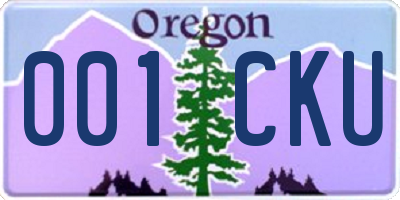 OR license plate 001CKU