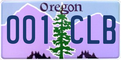 OR license plate 001CLB