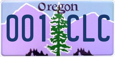 OR license plate 001CLC