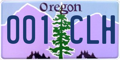 OR license plate 001CLH