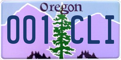 OR license plate 001CLI