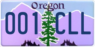 OR license plate 001CLL