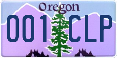 OR license plate 001CLP