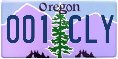 OR license plate 001CLY