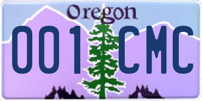 OR license plate 001CMC