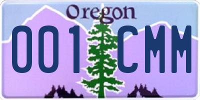 OR license plate 001CMM