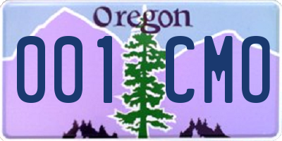 OR license plate 001CMO