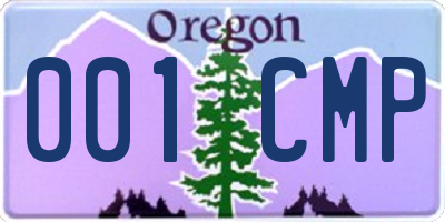 OR license plate 001CMP