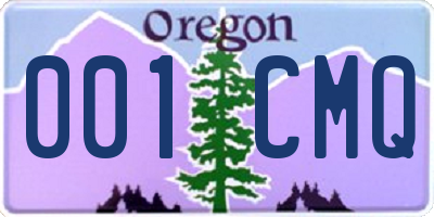 OR license plate 001CMQ