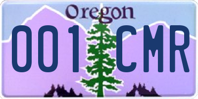 OR license plate 001CMR