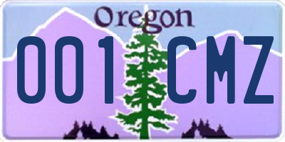 OR license plate 001CMZ