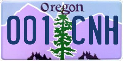 OR license plate 001CNH