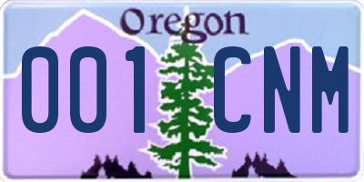 OR license plate 001CNM