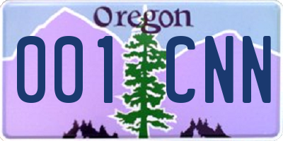 OR license plate 001CNN