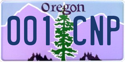 OR license plate 001CNP