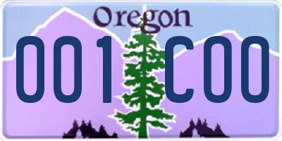 OR license plate 001COO