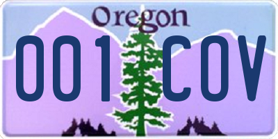 OR license plate 001COV