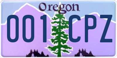 OR license plate 001CPZ