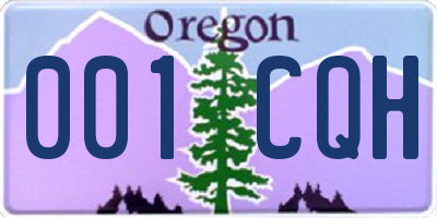 OR license plate 001CQH