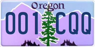 OR license plate 001CQQ