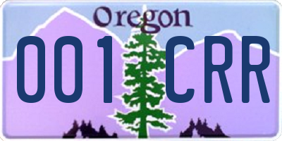 OR license plate 001CRR