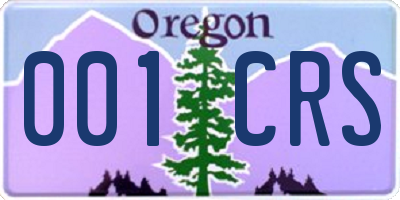 OR license plate 001CRS
