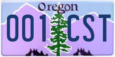 OR license plate 001CST