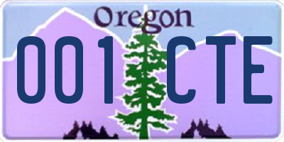 OR license plate 001CTE