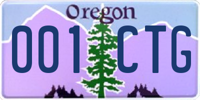 OR license plate 001CTG