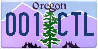 OR license plate 001CTL