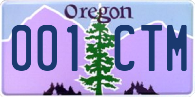 OR license plate 001CTM