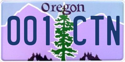 OR license plate 001CTN