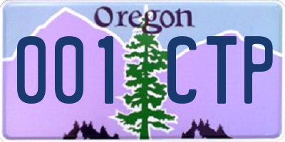 OR license plate 001CTP