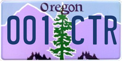 OR license plate 001CTR