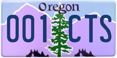 OR license plate 001CTS