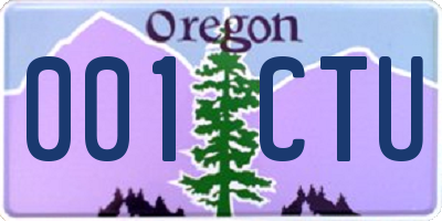 OR license plate 001CTU