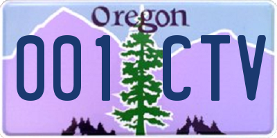 OR license plate 001CTV