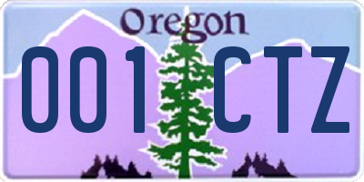 OR license plate 001CTZ