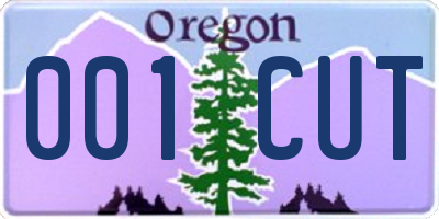 OR license plate 001CUT