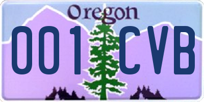 OR license plate 001CVB