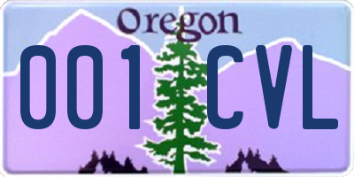 OR license plate 001CVL