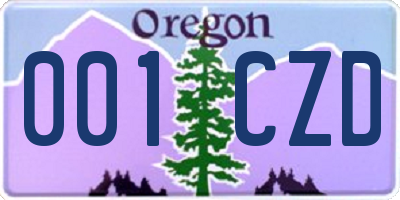 OR license plate 001CZD