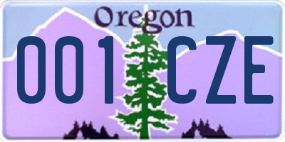 OR license plate 001CZE