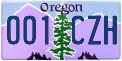 OR license plate 001CZH