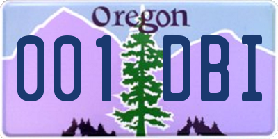 OR license plate 001DBI