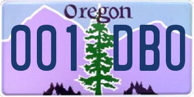 OR license plate 001DBO